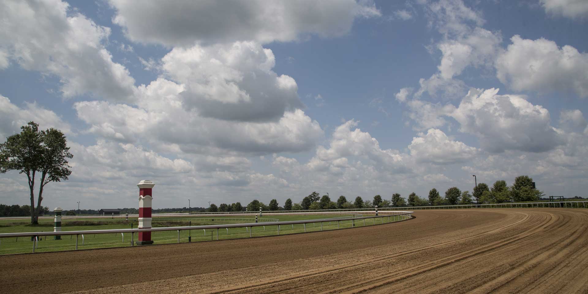 A wide shot of one of Fastgalloptrack’s dirt tracks.